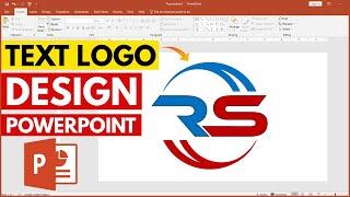 RS Text Logo Design in PowerPoint  How to Make Logo Design in PowerPoint Hindi Tutorial 