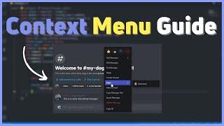 Context Menu Full Guide  discord.js tutorials