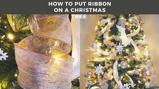 HOW I PUT RIBBON ON MY CHRISTMAS TREE  DECORATE WITH ME  CHRISTMAS 2020 HOLIDAY DECOR IDEAS