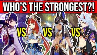 DPS Showdown Nilou vs Cyno vs Raiden vs Itto - The Old vs The New - Genshin Impact 3.1