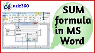 AutoSum Formula in MS Word  Sum In Word