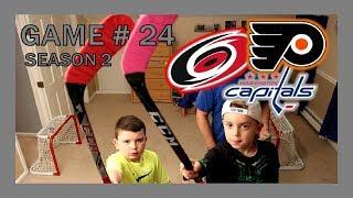 KNEE HOCKEY GAME # 24 - HURRICANES  CAPITALS  FLYERS - SEASON 2 - QUINNBOYSTV