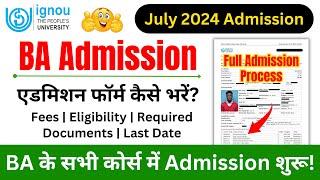 IGNOU BA Admission 2024 July Session  IGNOU Admission Form Fill Up Online 2024  Bachelor Degree