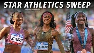 Reaction to Shacarri Richardson Melissa Jefferson Tee Tee Terry US Olympic Trials 100m Dash Sweep