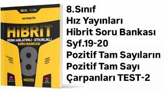 8.SINIF HIZ HİBRİT S.19-20 POZİTİF TAM SAYILARIN POZİTİF TAM SAYI ÇARPANLARI TEST-2