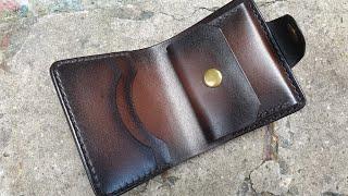 Кошелек ручной работы из натуральной кожи. Handmade vegetable tanned leather wallet.