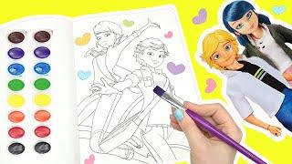 Miraculous Ladybug Coloring Book Pages with Marinette Alya and Adrien