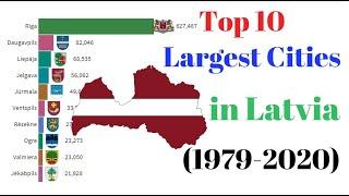 Top 10 Largest Cities in Latvia 1979-2020 Bar Chart Race