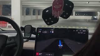 1st Experience with Tesla FSD in a parking garage