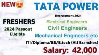 tata power recruitment 2024  fresher  CTC 5LPA job vacancy 2024  latest mnc jobs  private jobs