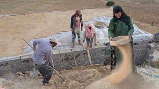 Grandmother and Two Orphans Victory Night Completion of the thatched roof project by the cave