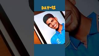 Day 12 Shubman Gill Drawing  Shubman Gill Drawing Step by Step  Shubman Gill Drawing Tutorial