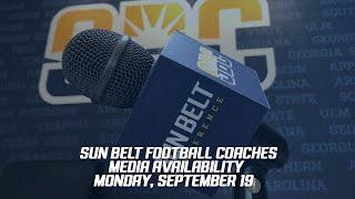 SUN BELT FOOTBALL COACHES MEDIA AVAILABILITY MONDAY SEPTEMBER 19