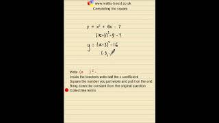 Writing a quadratic in completed square form