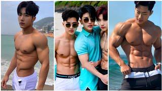 Sexy K-pop Boys Beach Vacation ️  Ai Men Art Fashion Lookbook 