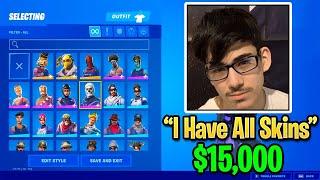 FaZe Sway Shows His $15000 FORTNITE LOCKER OG RARE SKINS