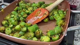 Indian Sauteed Okra with Onions  Bhindi Masala