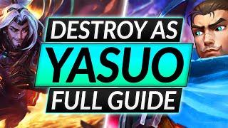 ULTIMATE YASUO GUIDE - INSANE Combos Tricks Builds and More - LoL Champion Tips