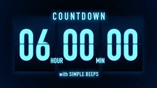 6 Hours Flip Clock Timer  Simple Beeps 