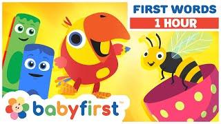 Toddler Learning Video with Color Crew & Larry  1 Hour Video  First Words for Kids  BabyFirst TV