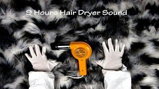 Hair Dryer Sound 263  Playing with a Fur  9 Hours White Noise to Sleep and Relax