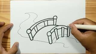 How to draw BRIDGE FOR KIDS