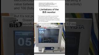 Limitations of the BIS monitor