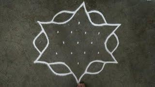 How to make rangoli designs for beginners 7×4 dots kolam  latest muggulu designs  रांगोळी 2023