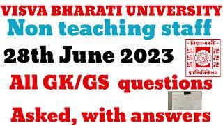 All gkgs questions asked in VISVA BHARATI UNIVERSITY non teaching staff exam #nta #ldc #mts