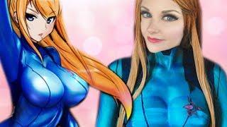 Samus Aran Metroid The Story You Never Knew Amiibo Hunting in latex Cosplay  Screen Team