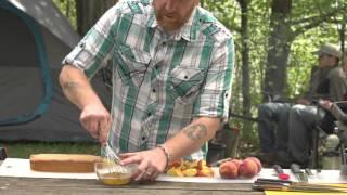 Camp Cooking With Zippo Grilled Pound Cake with Moscato-Glazed Peaches