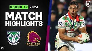 NRL 2024  Warriors v Broncos  Match Highlights