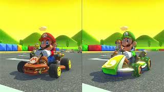 Mario Kart 8 Deluxe  2 player Mario vs Luigi  50 CC  Wave 2 Tracks