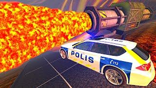 BeamNG.drive - Cars Jumping through Lava Giant Lava Rocket Launcher