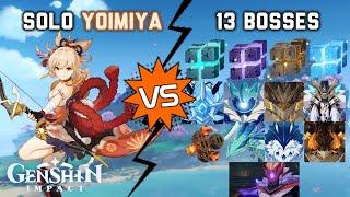 Solo C0 Yoimiya vs 13 Bosses Without Food Buff  Genshin Impact