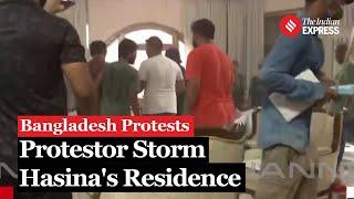 Bangladesh Protests Protesters Storm And Loot Bangladesh PM Sheikh Hasinas Residence