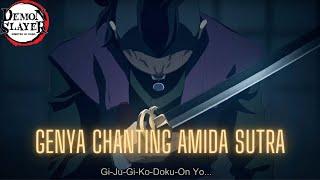 GENYA CHANTING AMIDA SUTRA  DEMON SLAYER SEASON 3 EPISODE  GENYA VS HANTENGU 