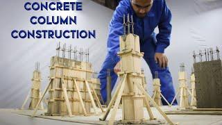 Concrete Column Construction Process  Traditional Timber Formwork