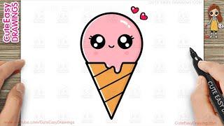 How to Draw a Cute Ice Cream Easy for Kids