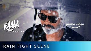 Superstar Rajinikanth In Action  Best Rain Fight Scene  Kaala  Amazon Prime Video