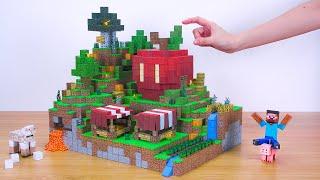 Magnetic Papercraft DIY  Make a small Minecraft Apple Village
