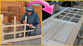 How to Make a Beautiful Wooden Half Glass Door from Scratch Step by step