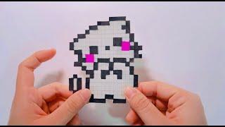 Handmade Pixel Art - How to draw kawaii cat Cách vẽ mèo cute