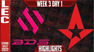 BDS vs AST Highlights  LEC Spring 2022 W3D1  Team BDS vs Astralis