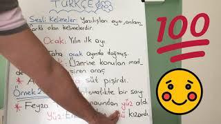 İlkokul 1. sınıf Türkçe Dersi Eş Sesli Kelimeler..