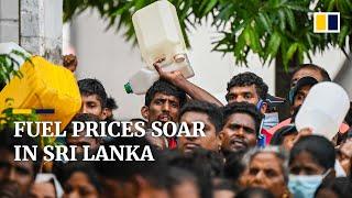 Long queues form at petrol stations in Sri Lanka as fuel prices hit record high