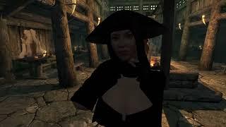 Skyrim Mod Lets Dance Again  Skyrim a Musical Riverwood Sleeping Giant Inn  Follower Joins Us