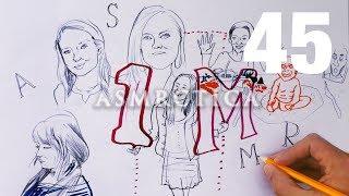 ASMR Drawing  Top 6 Most Subscribed YT ASMRtists portrayed  Congrats Gibi on 1M