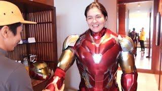 DIMPLES ROMANA turns into IRON MAN Surprising My Son  Dimples Romana