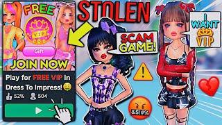 This Free VIP SCAM Game STOLE My THUMBNAIL To TRICK Everyone...  ROBLOX Dress to Impress